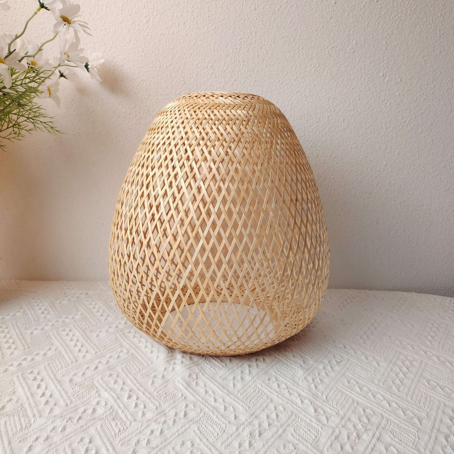 Handwoven Bamboo Pendant Light - Modern Art Deco Style-Lamp Shades-BambooChic