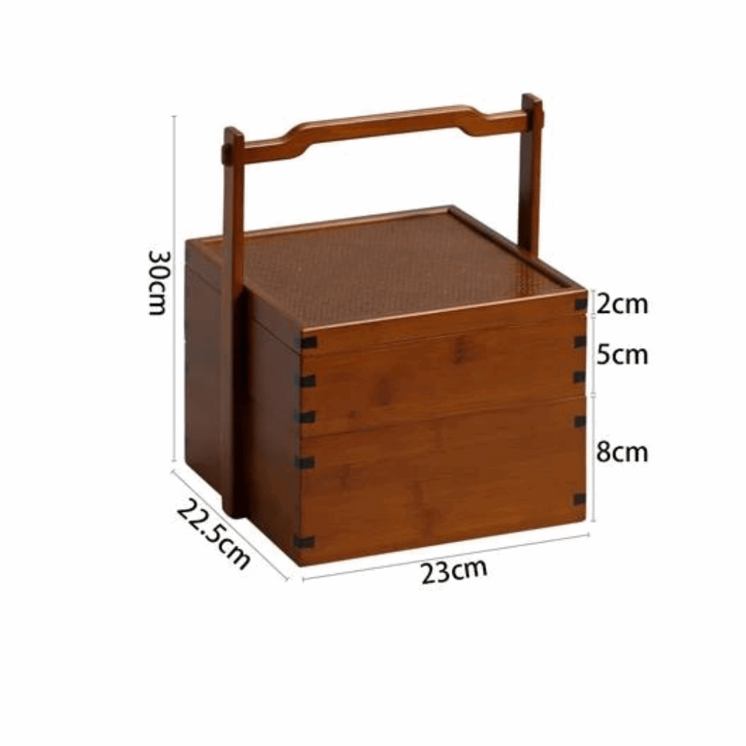 Chic Bamboo Double-Decker Tea Storage Box-Home&Kitchen-BambooChic