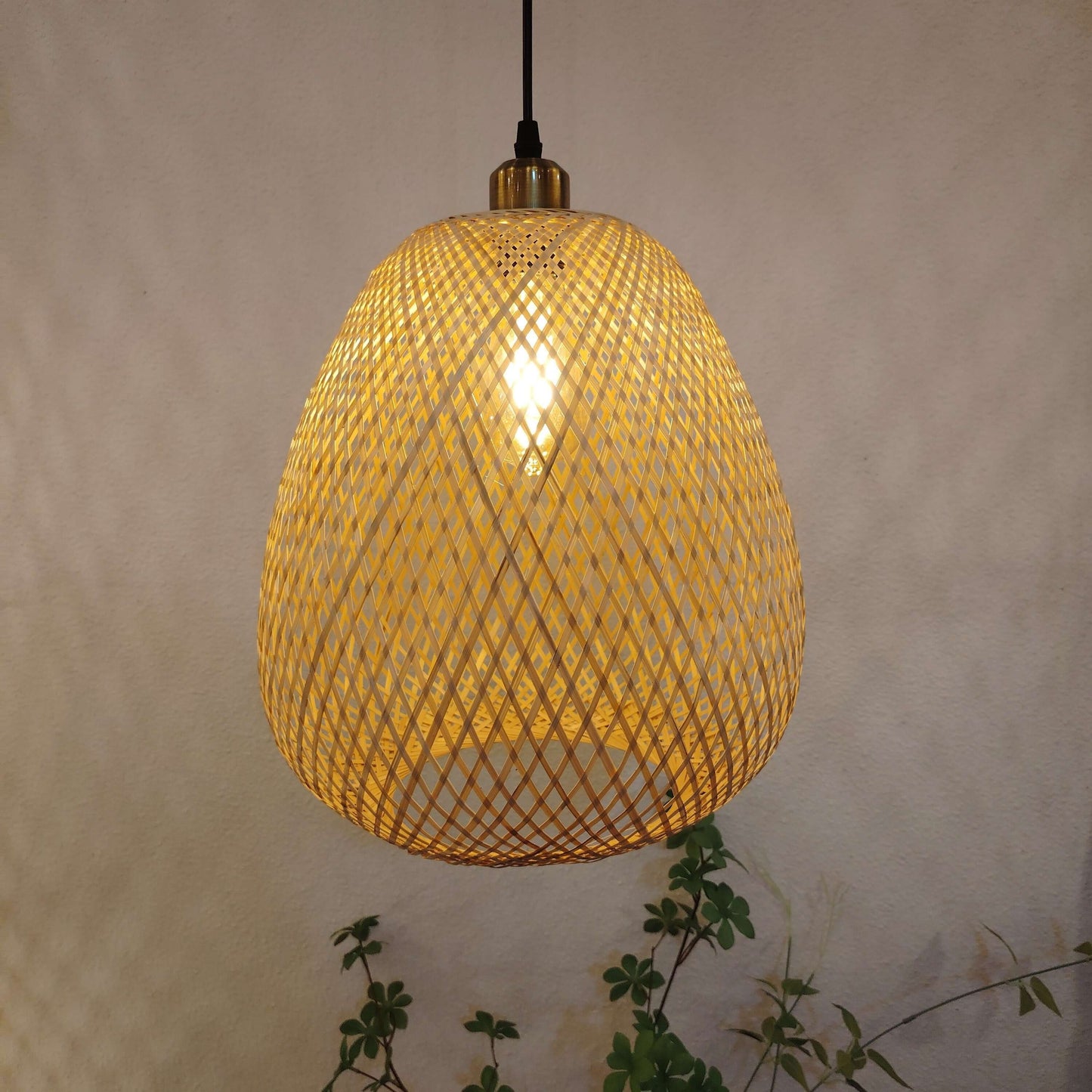 Handwoven Bamboo Pendant Light - Modern Art Deco Style-Lamp Shades-BambooChic