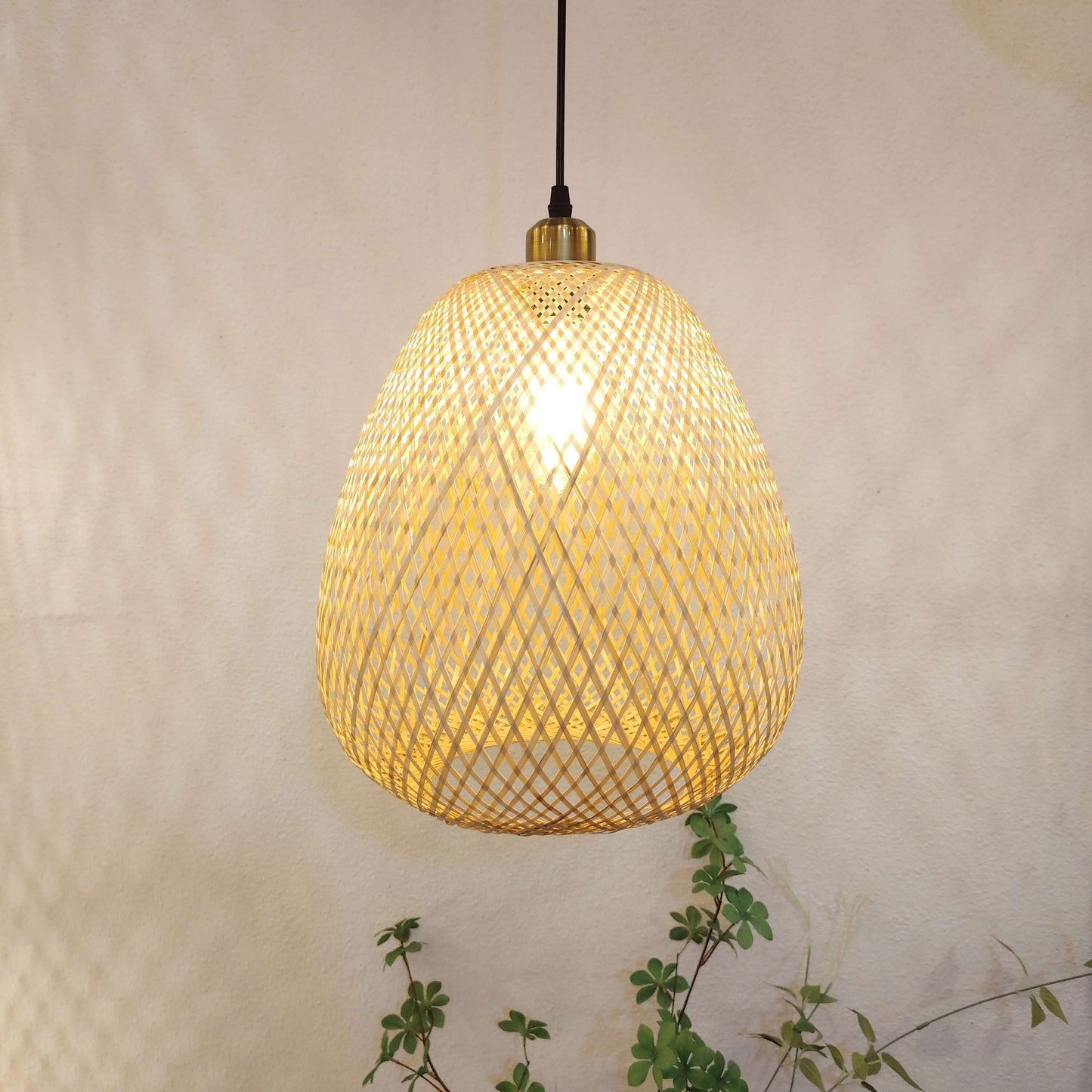 Handwoven Bamboo Pendant Light - Modern Art Deco Style-Lamp Shades-BambooChic