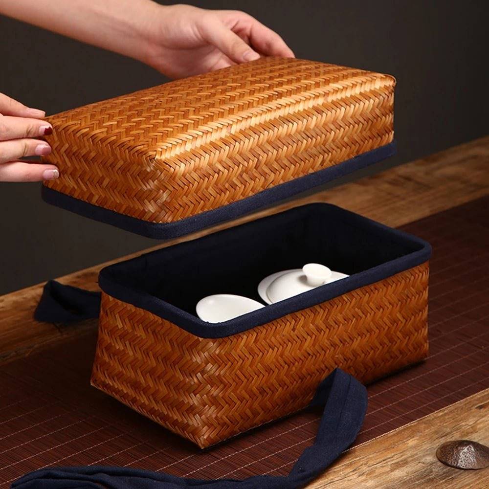 Chic Bamboo Retro Storage Box - Handcrafted Bamboo Collection Case-Home&Kitchen-BambooChic