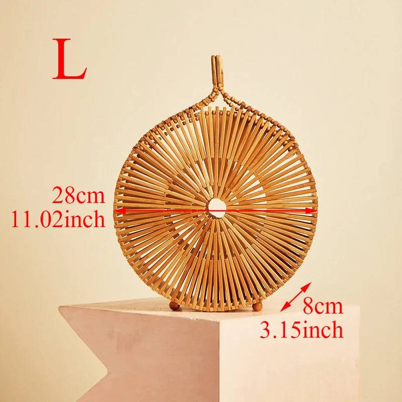 Handcrafted Eco-Friendly Bamboo Round Bag - Summer Tote for Travel & Beach-Bag-BambooChic