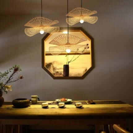 Bamboo Chandelier with Japanese Zen Art Style-Lamp Shades-BambooChic