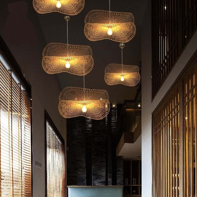 Bamboo Chandelier with Japanese Zen Art Style-Lamp Shades-BambooChic