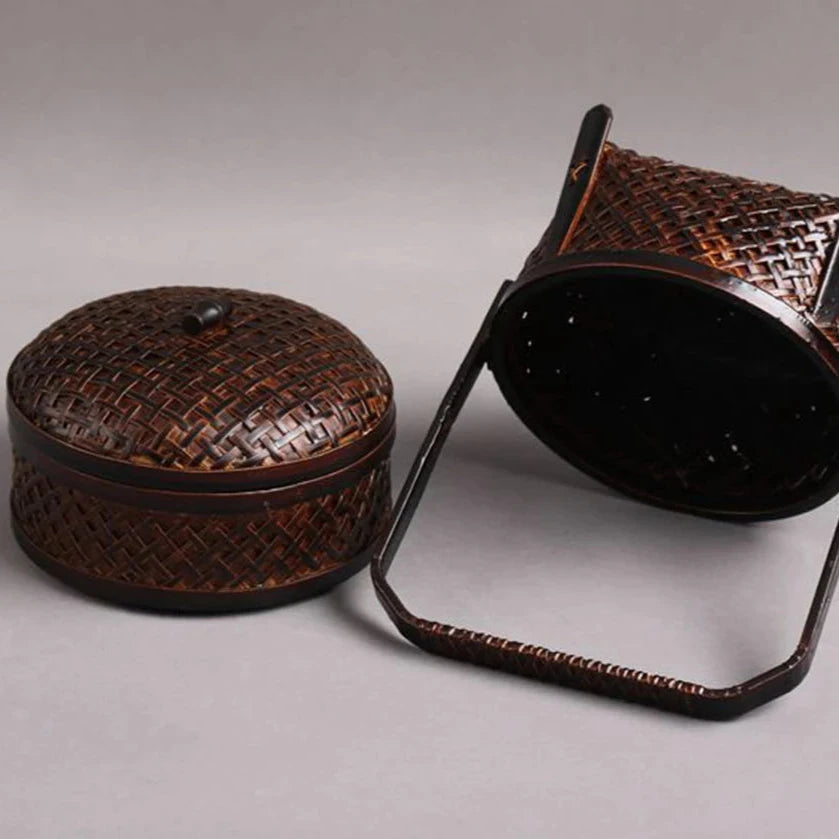 Handmade Bamboo Tea Set Storage Box - Eco-Friendly Chinese Basket-Home-BambooChic