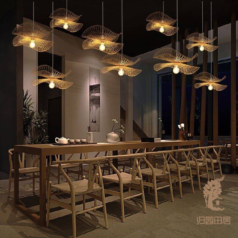 Bamboo Chandelier with Japanese Zen Art Style-Lamp Shades-BambooChic