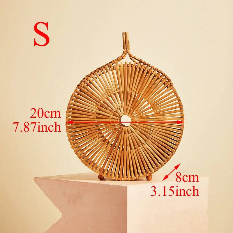 Handcrafted Eco-Friendly Bamboo Round Bag - Summer Tote for Travel & Beach-Bag-BambooChic