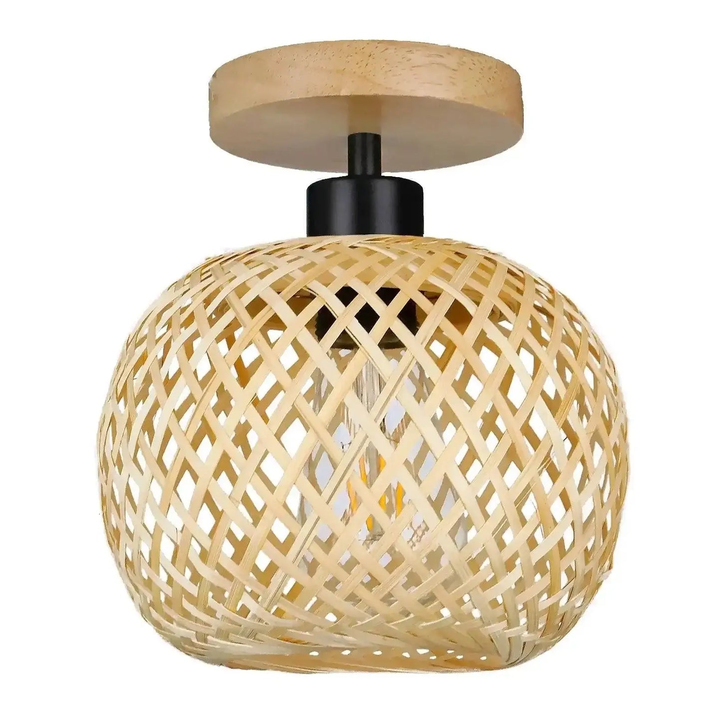 Retro Bamboo Woven Ceiling Light - Eco-Friendly Decorative Chandelier-Lamps-BambooChic