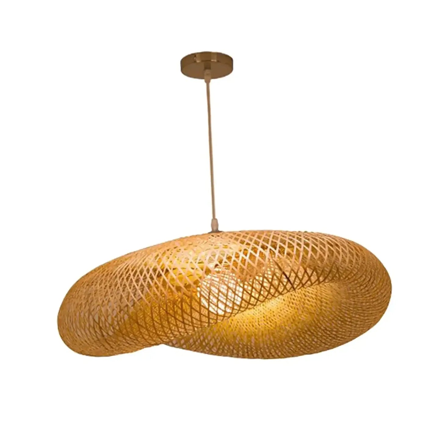 Bamboo LED Pendant Light - Handcrafted Boho Chandelier-Lamp Shades-BambooChic