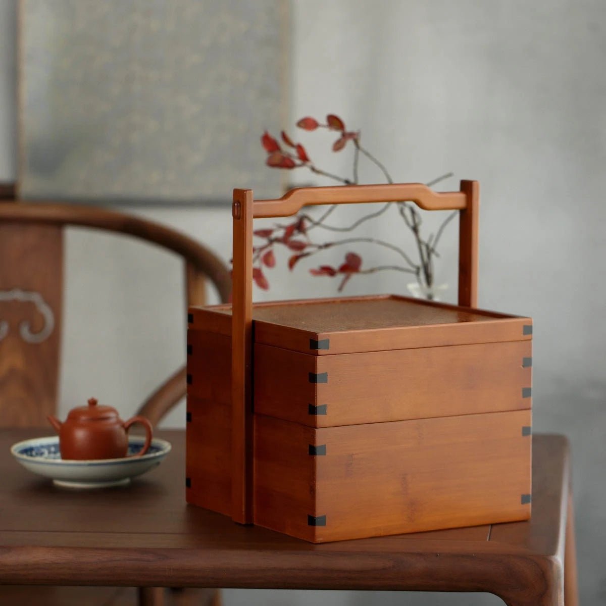 Chic Bamboo Double-Decker Tea Storage Box-Home&Kitchen-BambooChic
