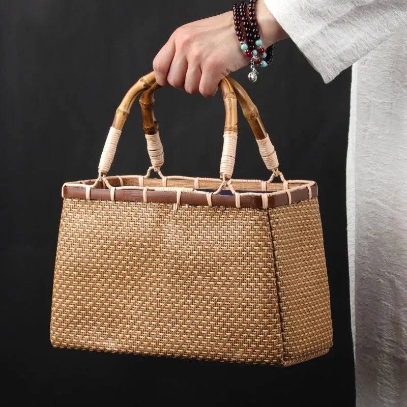 Handcrafted Bamboo Mini Tote - Traditional Chinese Style-Bag-BambooChic