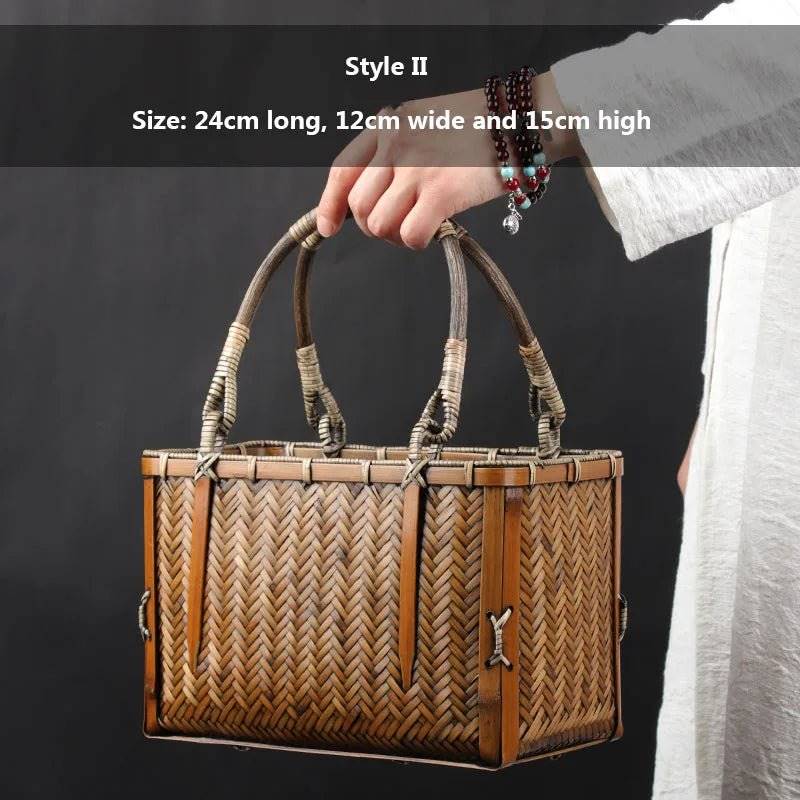 Handcrafted Bamboo Mini Tote - Traditional Chinese Style-Bag-BambooChic