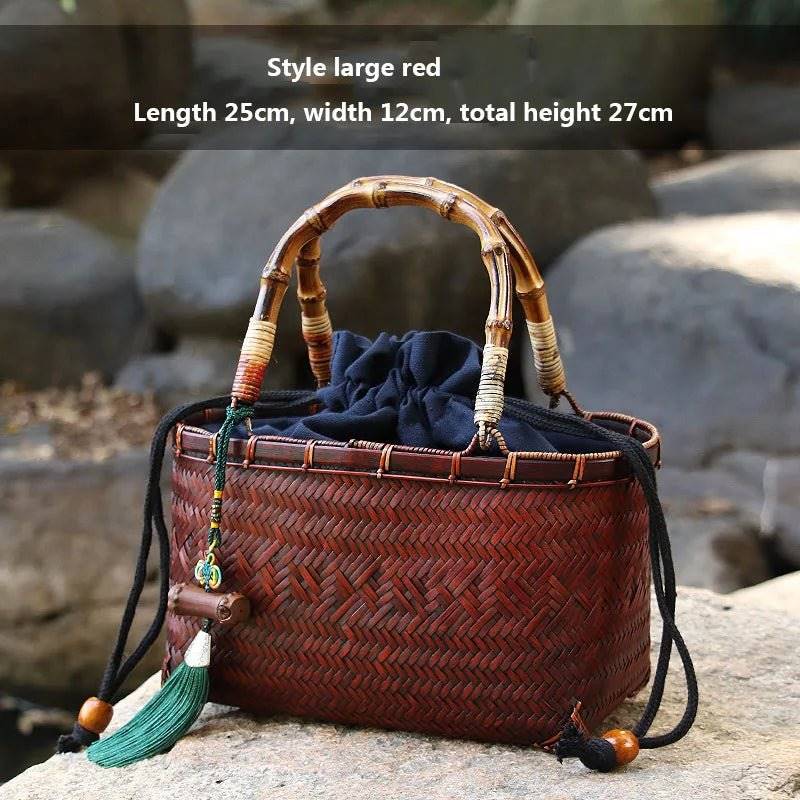 Handcrafted Bamboo Mini Tote - Traditional Chinese Style-Bag-BambooChic