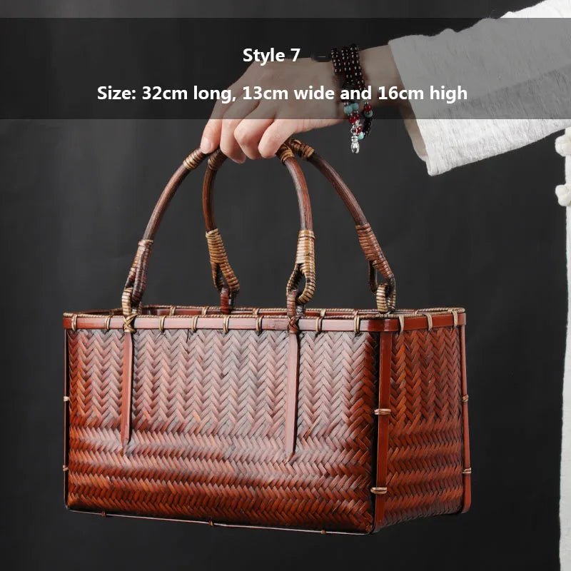 Handcrafted Bamboo Mini Tote - Traditional Chinese Style-Bag-BambooChic