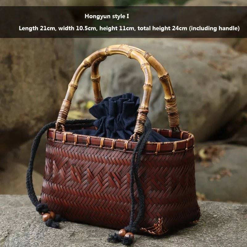Handcrafted Bamboo Mini Tote - Traditional Chinese Style-Bag-BambooChic