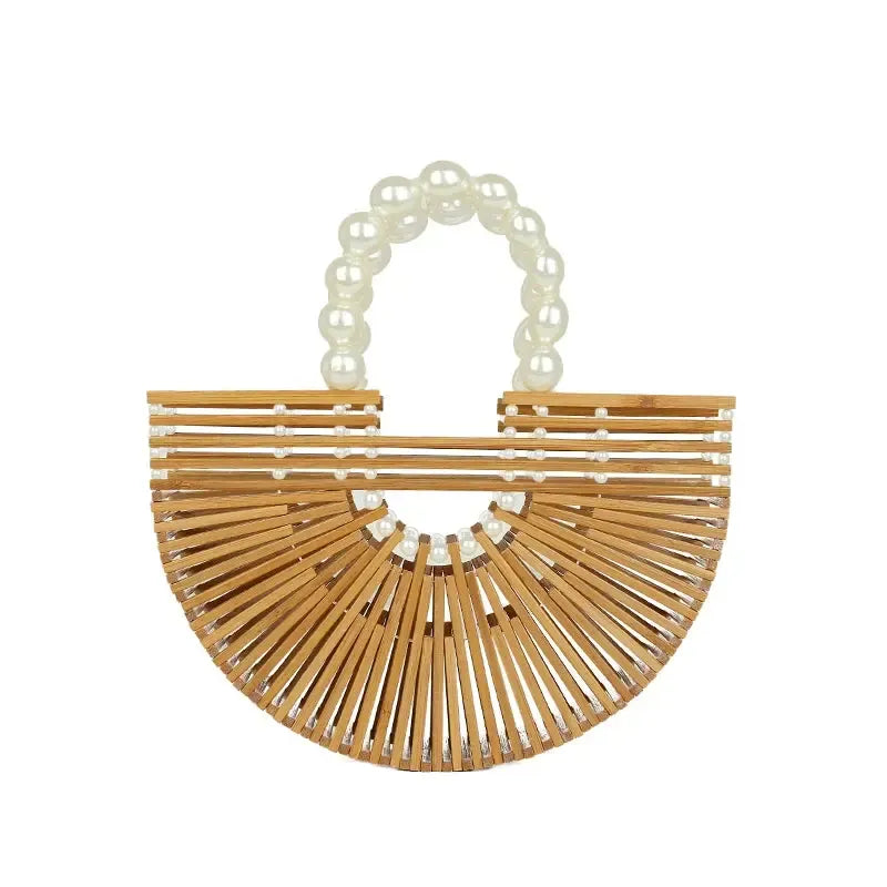 Handmade Bamboo Half-Moon Crossbody Bag-Bag-BambooChic