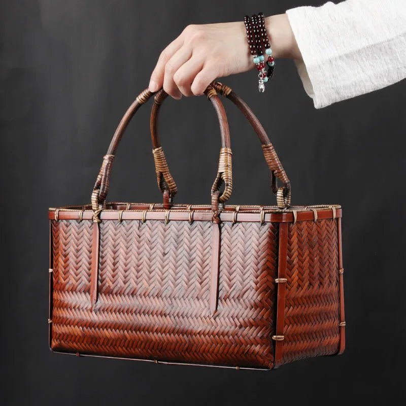 Handcrafted Bamboo Mini Tote - Traditional Chinese Style-Bag-BambooChic