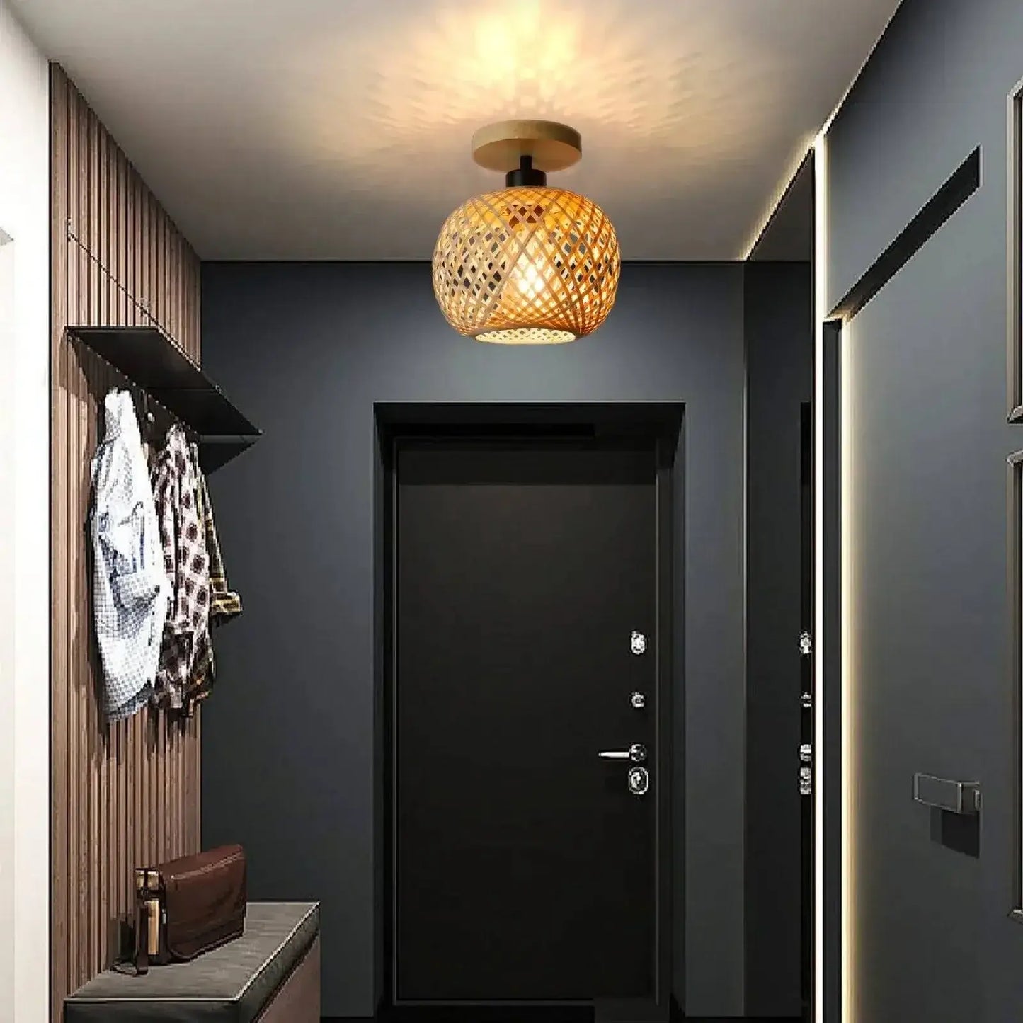 Retro Bamboo Woven Ceiling Light - Eco-Friendly Decorative Chandelier-Lamps-BambooChic