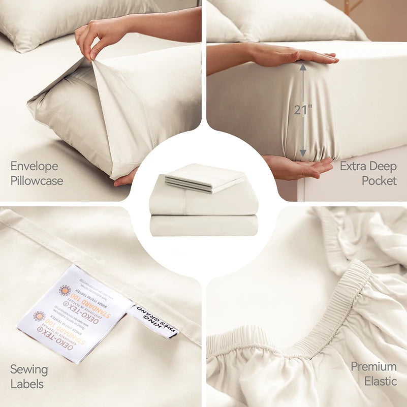Comfort Bamboo Bed Sheet Set - Silky Soft, Cooling, and Eco-Friendly-Bed Sheets-BambooChic