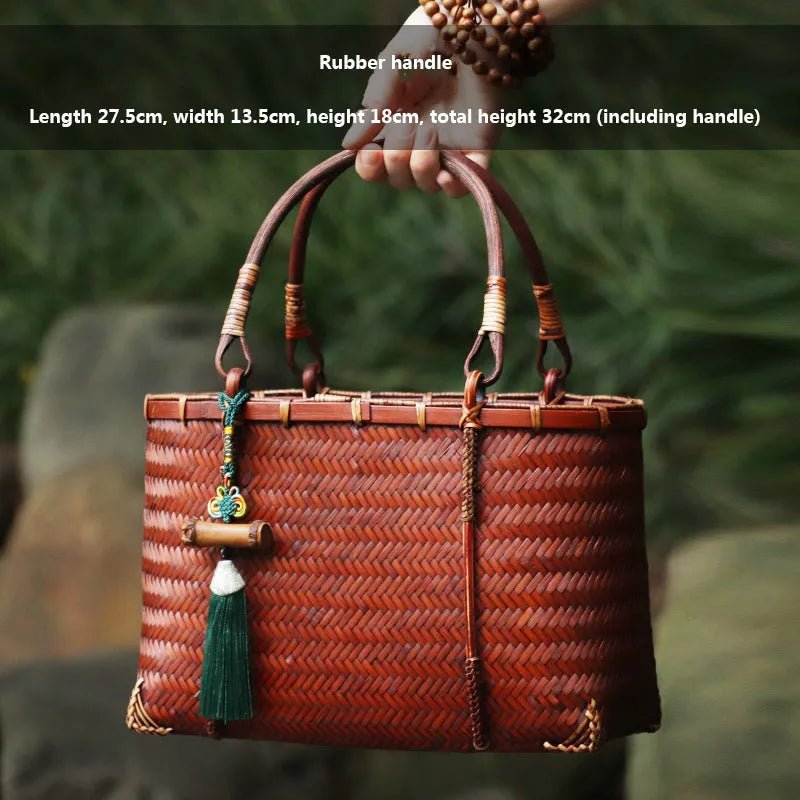 Handcrafted Bamboo Mini Tote - Traditional Chinese Style-Bag-BambooChic