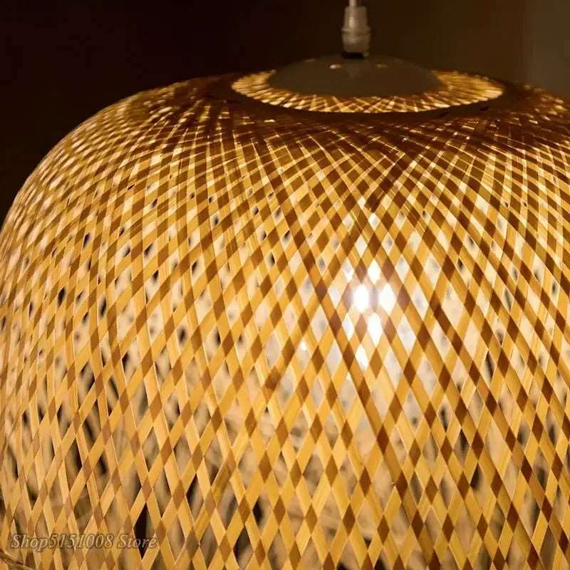 Eco-Friendly Bamboo Hanging Pendant Light-Lamps-BambooChic