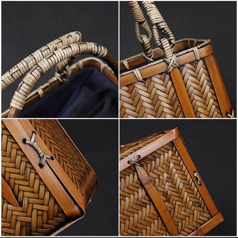 Handcrafted Bamboo Mini Tote - Traditional Chinese Style-Bag-BambooChic