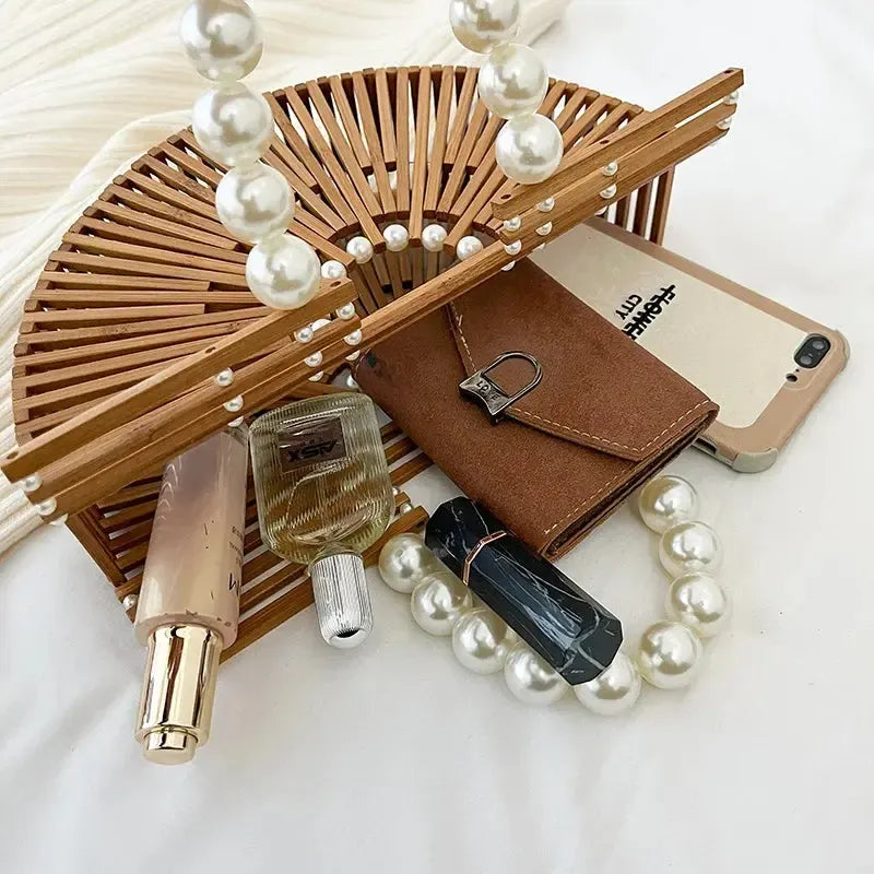 Handmade Bamboo Half-Moon Crossbody Bag-Bag-BambooChic