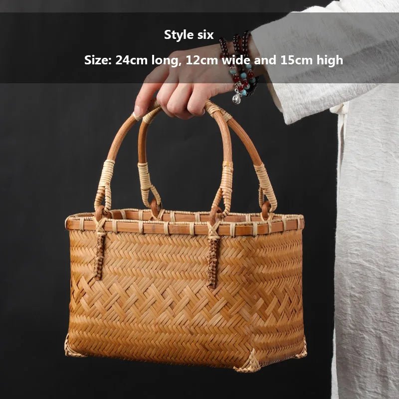 Handcrafted Bamboo Mini Tote - Traditional Chinese Style-Bag-BambooChic