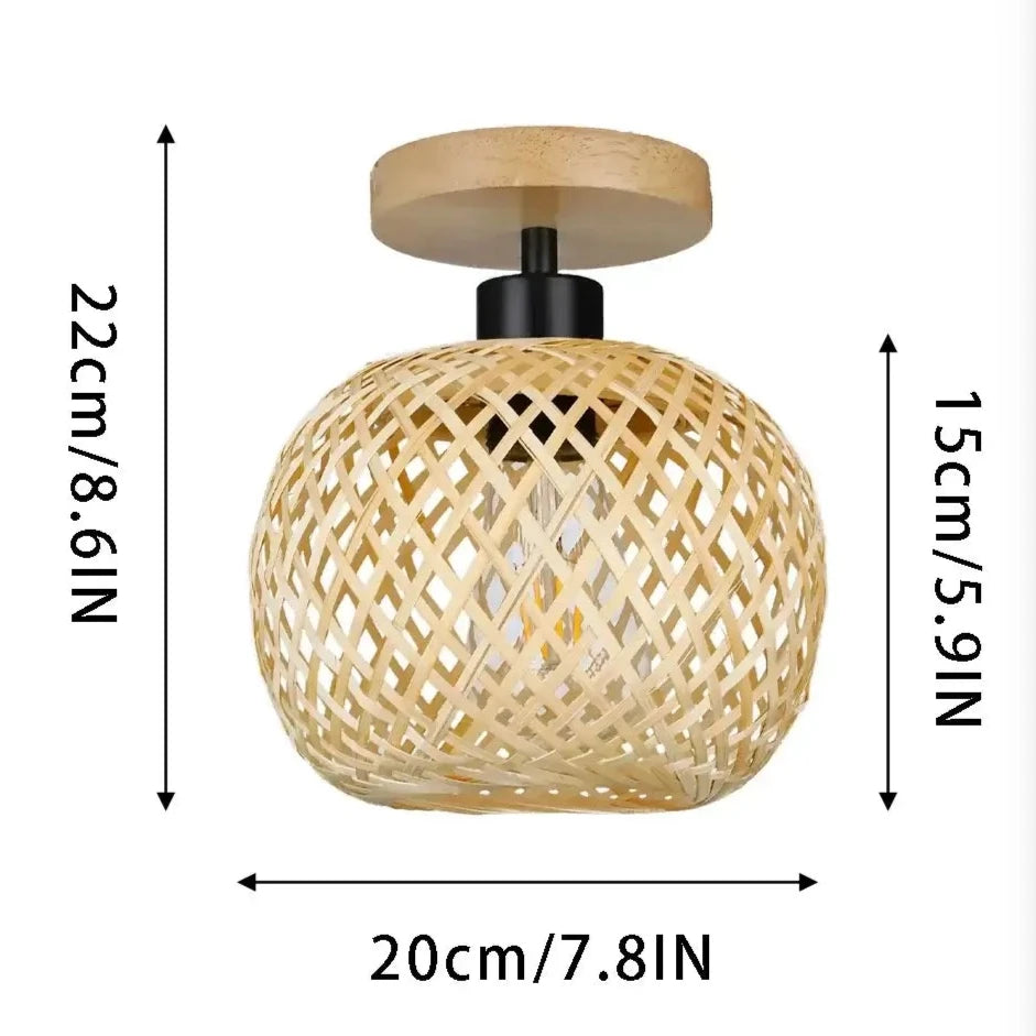 Retro Bamboo Woven Ceiling Light - Eco-Friendly Decorative Chandelier-Lamps-BambooChic