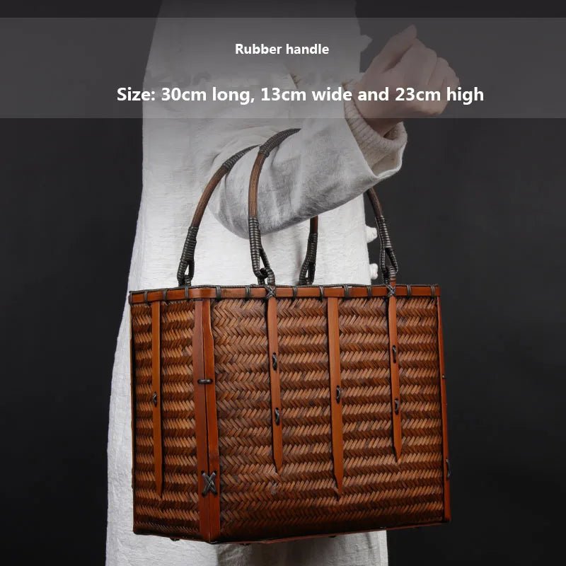 Handcrafted Bamboo Mini Tote - Traditional Chinese Style-Bag-BambooChic