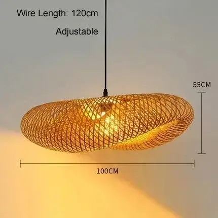 Bamboo LED Pendant Light - Handcrafted Boho Chandelier-Lamp Shades-BambooChic