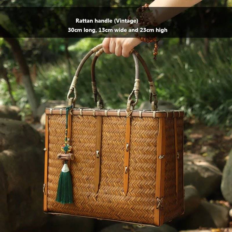 Handcrafted Bamboo Mini Tote - Traditional Chinese Style-Bag-BambooChic
