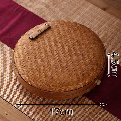 Handwoven Bamboo Tea Cake Storage Box-BambooChic