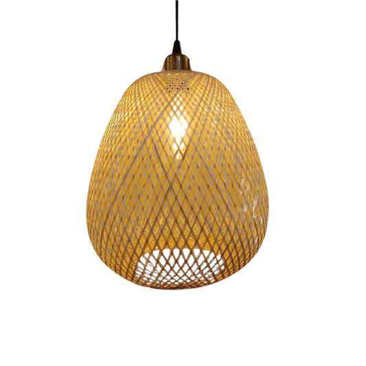 Handwoven Bamboo Pendant Light - Modern Art Deco Style-BambooChic