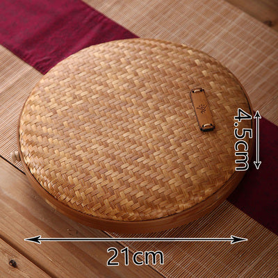 Handwoven Bamboo Tea Cake Storage Box-BambooChic