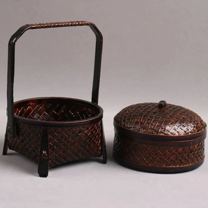 Handmade Bamboo Tea Set Storage Box - Eco-Friendly Chinese Basket-BambooChic