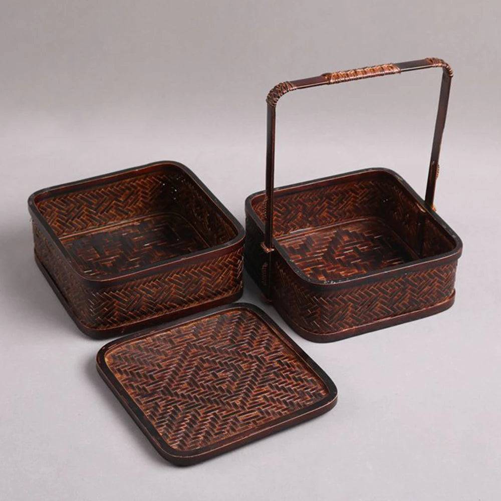 Handmade Bamboo Tea Set Storage Box - Eco-Friendly Chinese Basket-BambooChic