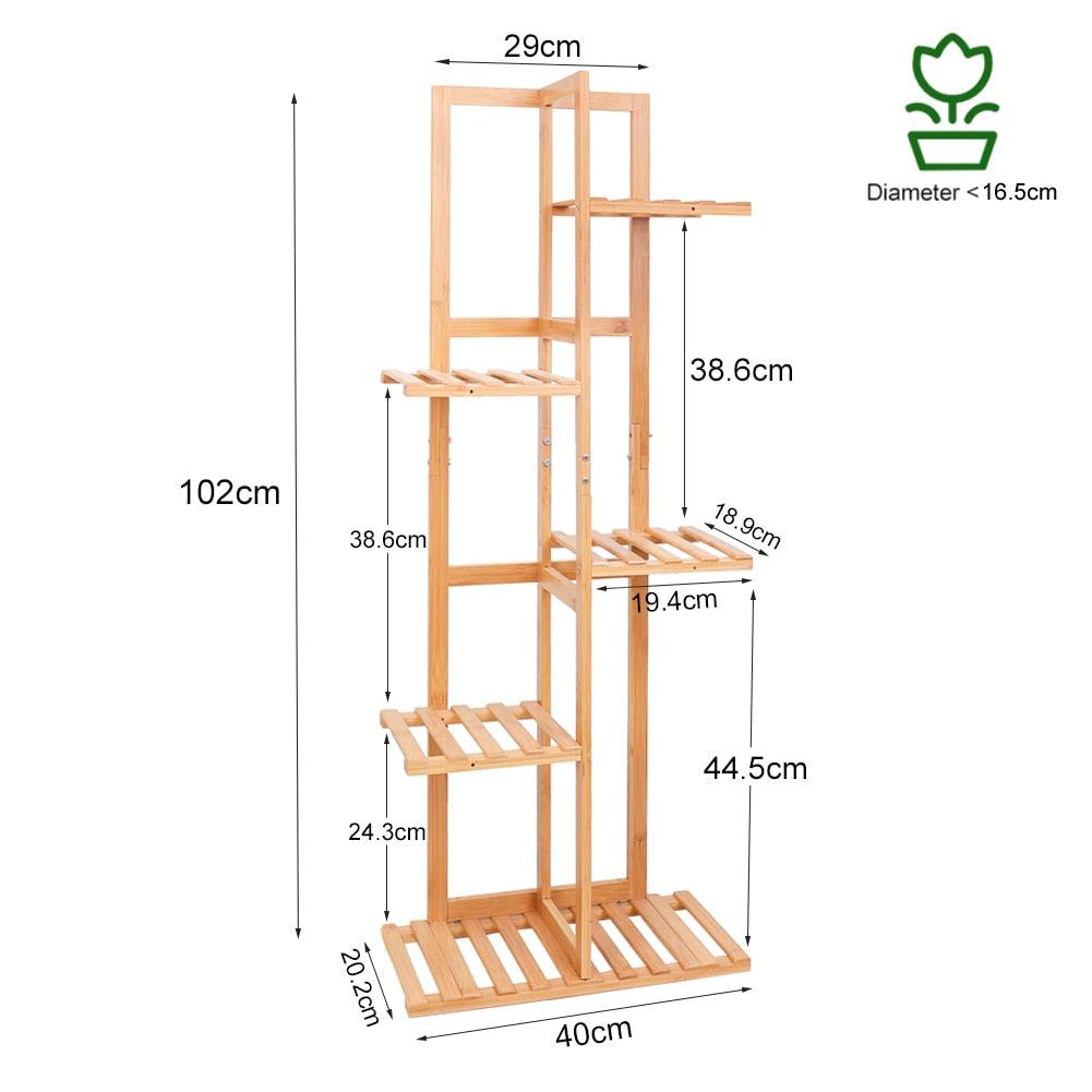 Premium Bamboo Plant Stand - 5/6 Tier for Indoor & Outdoor Use - Patio Garden-BambooChic