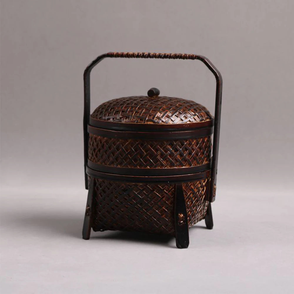 Handmade Bamboo Tea Set Storage Box - Eco-Friendly Chinese Basket-BambooChic