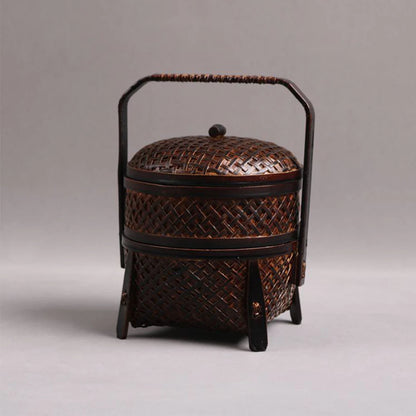 Handmade Bamboo Tea Set Storage Box - Eco-Friendly Chinese Basket-BambooChic