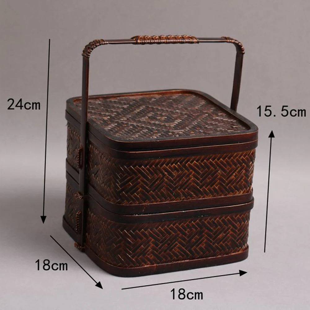 Handmade Bamboo Tea Set Storage Box - Eco-Friendly Chinese Basket-BambooChic