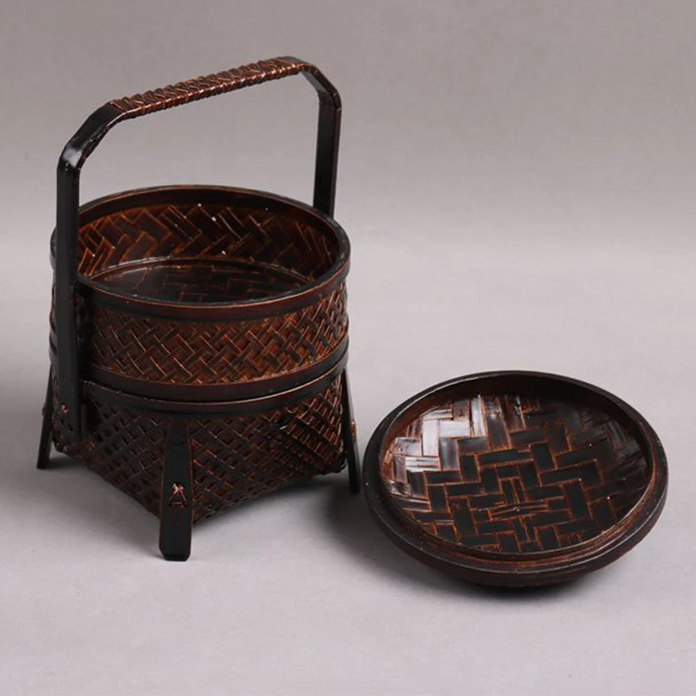 Handmade Bamboo Tea Set Storage Box - Eco-Friendly Chinese Basket-BambooChic