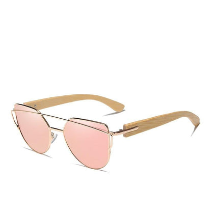 Eco-Friendly Bamboo Cat Eye Sunglasses with Brown Gradient Lenses - Retro Chic-BambooChic