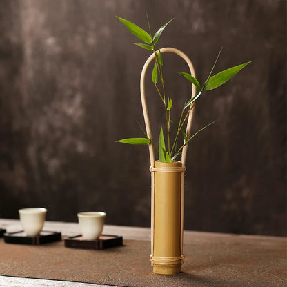 Zen Natural Bamboo Vase for Hydroponics - Minimalist Tabletop Decor-BambooChic