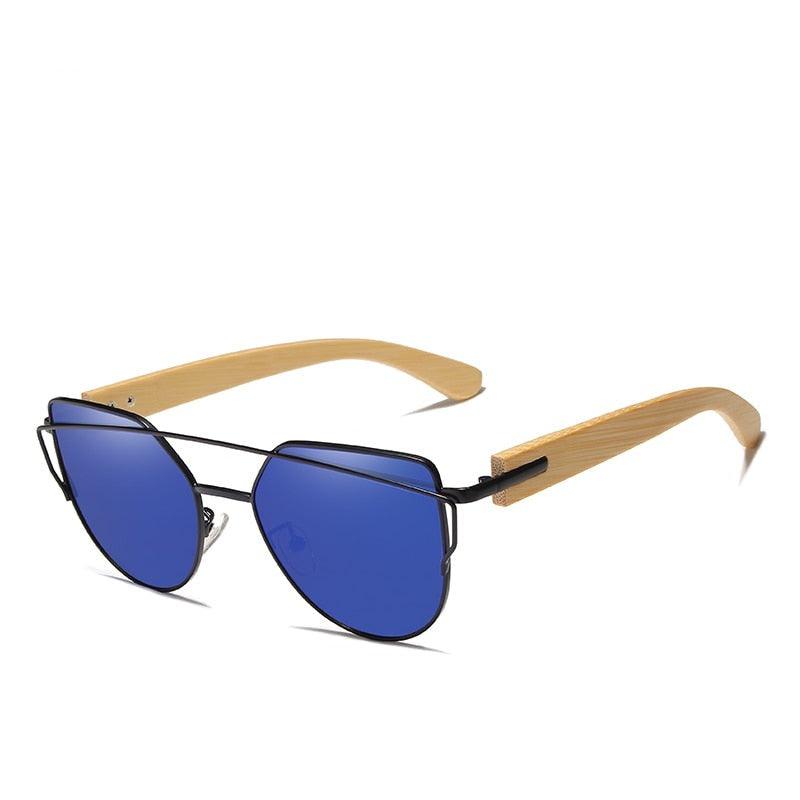 Eco-Friendly Bamboo Cat Eye Sunglasses with Brown Gradient Lenses - Retro Chic-BambooChic