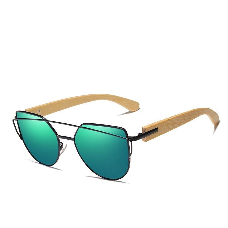 Eco-Friendly Bamboo Cat Eye Sunglasses with Brown Gradient Lenses - Retro Chic-BambooChic