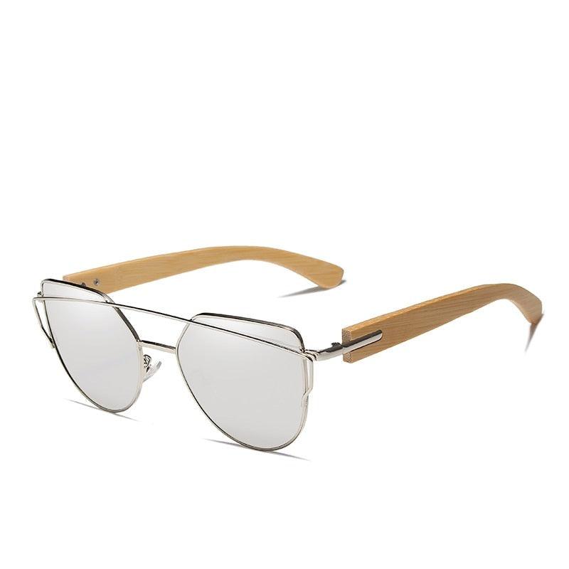 Eco-Friendly Bamboo Cat Eye Sunglasses with Brown Gradient Lenses - Retro Chic-BambooChic