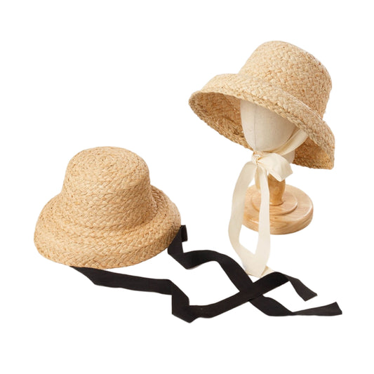 Handmade Kids Raffia Hat with Foldable Brim - Stylish Sun Protection-BambooChic