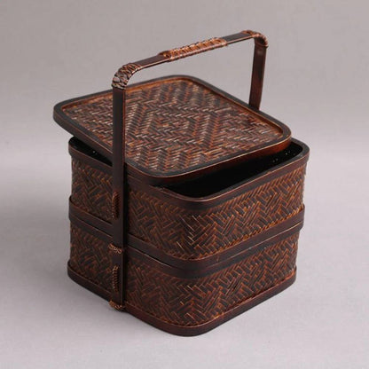 Handmade Bamboo Tea Set Storage Box - Eco-Friendly Chinese Basket-BambooChic