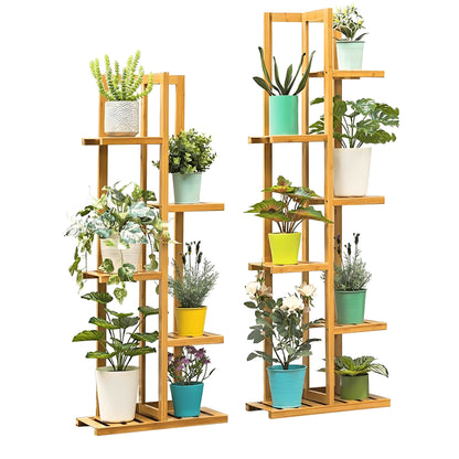 Premium Bamboo Plant Stand - 5/6 Tier for Indoor & Outdoor Use - Patio Garden-BambooChic